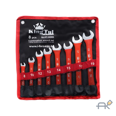 Набор ключей комбинированных 8пр. (8.10.12.13.14.15. 17.19мм) на полотне (KT-3008k)